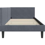 vidaXL Kutni okvir kreveta Ostalo s uzglavljem Tamno siva 90 x 200 cm | shoptok.hr