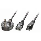 Lindy 30374 strujni kabel Crno 2,5 m Utikač tipa G C13 coupler + C5 coupler Cijene