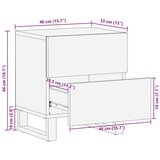  Noćni ormar 2 pcs Smeđa 40 x 33 5 x 46 cm Čvrsto drvo manga | shoptok.hr