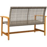  Vrtna klupa siva 112 cm od poliratana i bagremovog drva | shoptok.hr