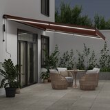 Tenda na automatsko uvlačenje s LED svjetlima smeđa 500x350 cm | Eponuda.com