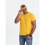 Ombre BASIC men's classic cotton t-shirt - mustard cene