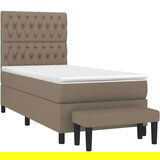  Krevet s oprugama i madracem smeđesivi 100 x 200 cm od tkanine | shoptok.hr