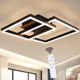 Nettlife LED stropna svetilka črna 50W moderna zatemnljiva z daljinskim upravljalnikom geometrijska za kuhinjo in hodnik, (22110684) | Shoptok.si