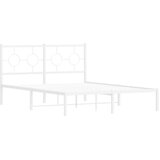 Metalni okvir za krevet s uzglavljem bijeli 135x190 cm | shoptok.hr