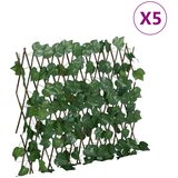 vidaXL Proširiva rešetka od lažnog lišća grožđa zelena 5 kom 190x60 cm Cijene