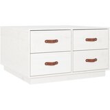 Maison Chic Klubska mizica - kavna mizica - Nizka mizica bela 80x80x45 cm trdna borovina, (21754393) Cene
