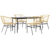vidaXL Vrtni blagovaonski set od 5 dijelova smeđi poliratan staklo - Smeđa 160 x 80 x 74 cm 4 | shoptok.hr