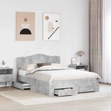  Konstrukcija postelje z vzglavjem Betonsko siva 150 x 200 cm, (5000102174) | Shoptok.si