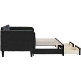  Dnevni krevet na razvlačenje s ladicama crni 80 x 200 cm baršun | shoptok.hr