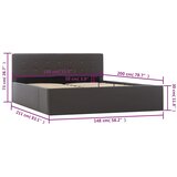  Hidraulični okvir za krevet od umjetne kože sivi 140 x 200 cm | shoptok.hr
