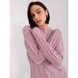 Fashion Hunters Light Purple Women's Cable Knitted Sweater Cene