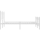 Metalni okvir kreveta uzglavlje i podnožje bijeli 140 x 190 cm | shoptok.hr