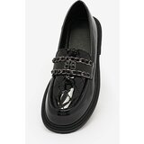 Resti Lacquered black moccasins with quilted nose Kusanna | Shoptok.si
