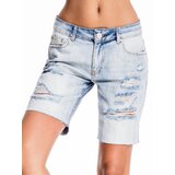 Fashion Hunters Blue denim shorts a'la Bermuda | Shoptok.si