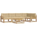  Set vanjskih sofa 6 kom. Bijela i bež Poliester | shoptok.hr