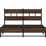  Metalni okvir kreveta bez madraca smeđi hrast 135x190 cm | Eponuda.com