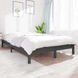 vidaXL Posteljni okvir siv 140x200 cm trdna borovina Cene