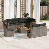 vidaXL 9-dijelni set vrtnih sofa od poliratana s jastucima sivi | shoptok.hr