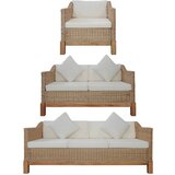 The Living Store Sedežna garnitura z blazinami 3-delna naravni ratan - Sedežna Garnitura, (21480454) | Shoptok.si