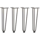  Noge s ukosnicama za stolić za kavu 4 kom. Prirodni čelik 42 cm Puni čelik | shoptok.hr