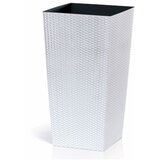 Plana Saksija Ratan sa uloškom - bela S449 / 33×33×60 cm | Eponuda.com