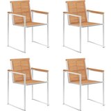  Vrtne stolice s jastucima 4 kom od masivne tikovine | shoptok.hr