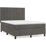 vidaXL Box spring posteljni z vzmetnico temno siv 140x190 cm žamet, (20738878) Cene