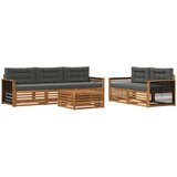 vidaXL Zunanja garnitura za sedenje 6 pcs Naravna in antracitna, (5000281227) | Shoptok.si