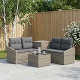  Set sofe 6 kom. Siva i tamno siva Poli Rattan i čelik | shoptok.hr