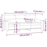  Trosjed s jastucima tamnosivi 210 cm od tkanine | shoptok.hr