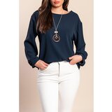Fenzy Bluza S Ogrlicom, Tamno Plava Cijene