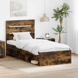  Krevetna konstrukcija s uzglavljem Dimljeni hrast 75 x 190 cm | shoptok.hr