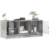 TV omarica s steklenimi vrati betonsko siva 102x37x42 cm | Shoptok.si