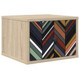  Wall-mounted noćni ormarić OMMEN Hrast sonoma 36 x 33 x 25 cm - Hrast sonoma Geometrijski uzorak 1 | shoptok.hr