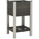 vidaXL Visoka greda s polico 50x50x90 cm WPC siva, (20693196) | Shoptok.si