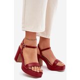 Boto Eco Leather Heeled Sandals Burgundy Lillita | ePonuda.com