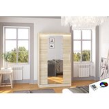 ADRK Klizni ormar SANTOS s ogledalom i LED rasvjetom, 120 cm - SONOMA-SONOMA HRAST Cijene