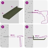  Lebdeća polica 2 pcs Maslinasto zelena 30 x 9 x 2,5 cm Čelik | shoptok.hr