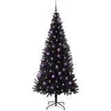  Božićno drvce s 300 LED svjetlima s stalakom Crna 210 cm PVC | shoptok.hr