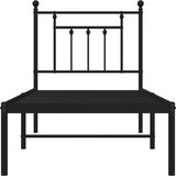 Metalni okvir za krevet s uzglavljem crni 75x190 cm | shoptok.hr