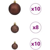  Umjetno vitko božićno drvce Zelena i bijela 210 cm - 210 cm s LED-ima i zlatnim/brončanim kuglicama | shoptok.hr