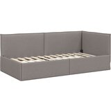 vidaXL Kotna postelja z vzglavjem Taupe 90 x 190 cm blago | Shoptok.si