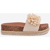 Boto Ladies platform sandals with decorative flowers beige Tessara | Shoptok.si