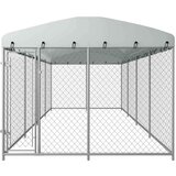 vidaXL Zunanji pasji boks s streho 8x4x2,3 m | Shoptok.si