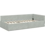  Kutni okvir kreveta Svijetlo siva 90 cm x 190 cm Baršun | shoptok.hr