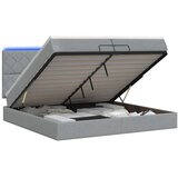  Krevet od pjene s madracem i LED-om Svjetlosiva 200 x 200 cm - Svjetlosiva 200 x 200 cm Dizajn s rombovima | shoptok.hr