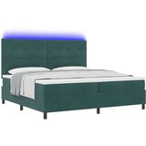 Box Postelja s vzmetnico in LED temno zelena 200x200 cm žamet, (22049970) | Shoptok.si