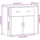 Komoda boja hrasta artisan 80 x 33 x 70 cm konstruirano drvo | Eponuda.com
