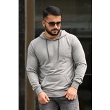 Madmext Basic Gray Hooded Sweatshirt 4117 Cene